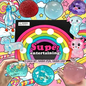 6-Piece Malt Sugar Stress Relief Fidget Toys, Sensory Set, Creative Slow-Return Squeeze Toy, Party Gift, Relaxing Handheld Games, Squishy Fidgets