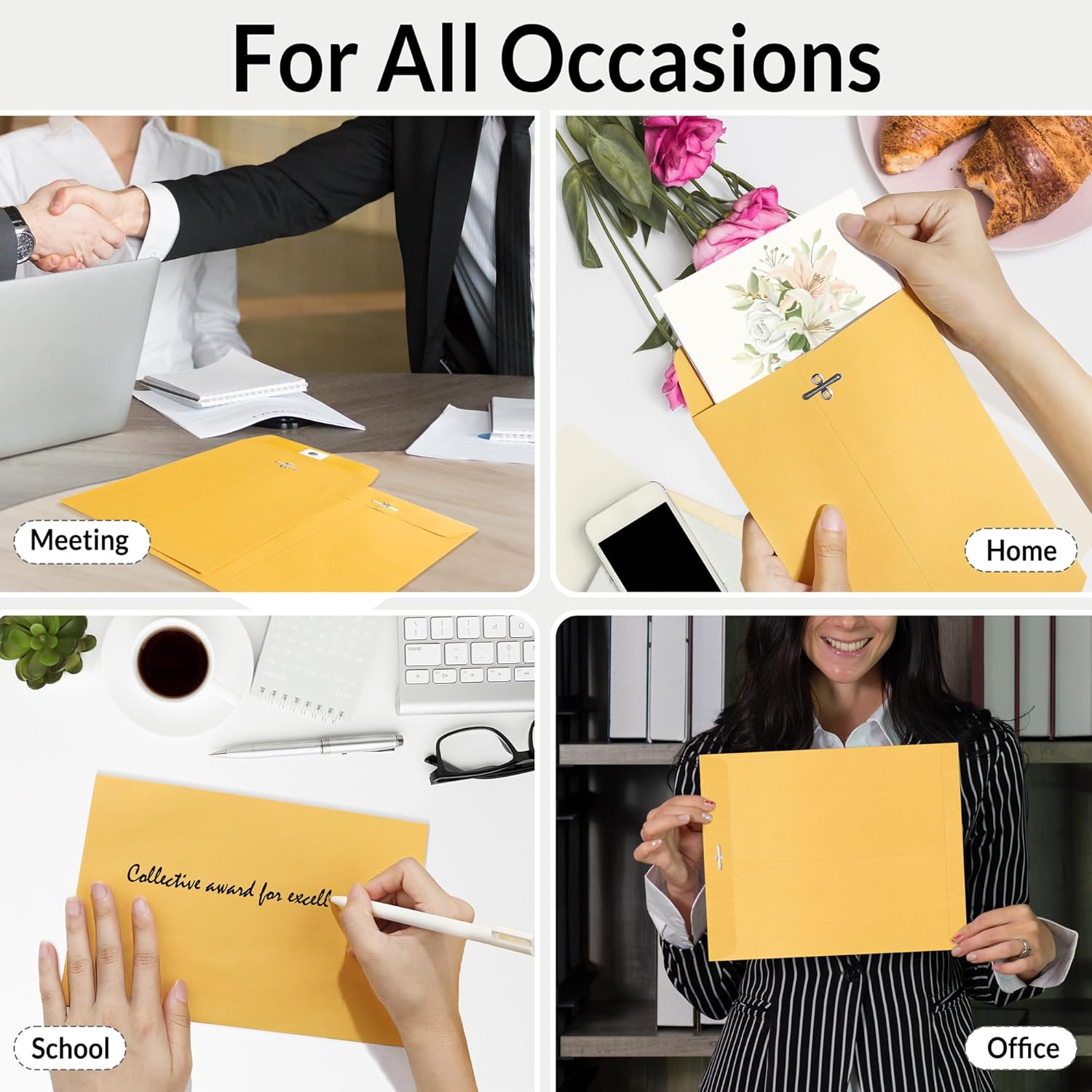 Envelops, 9"x12" Brown Kraft Envelopes with Clasp Closure, 28-lb Paper Mailing Envelopes, 20 Count, Great for Filing, Storing or Mailing Documents