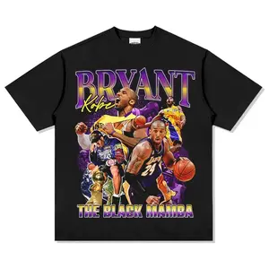 Kobe Bryant Basketball Graphic Tee, Men’s & Women’s Classic Cotton T-Shirt, Soft Breathable Short Sleeve Top, Casual Streetwear, Outdoor Sports & Basketball Match Wear, Trendy Comfortable Everyday Tee