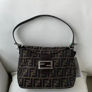 Pre-owned FENDI Zucca FF Baguette, Silver Hardware, Authentic Vintage Shoulder Bag/XYWD03316308