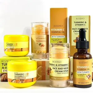 Vitamin C Skin Care Kit, 5 Counts/set Face & Eye & Hand & Foot Cream, Moisturizing Skin Care Kit for Women & Men Daily Use, Hydrating, Skin Care Sets, Turmeric Glow Set, Hydration Care Set