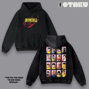 Invincible War Mark Grayson Comic Superhero Action Animation Y2K Aesthetic Double Printed Graphic Vintage Wash T-Shirt Unisex Bootleg Tee Hoodie Sweatshirt