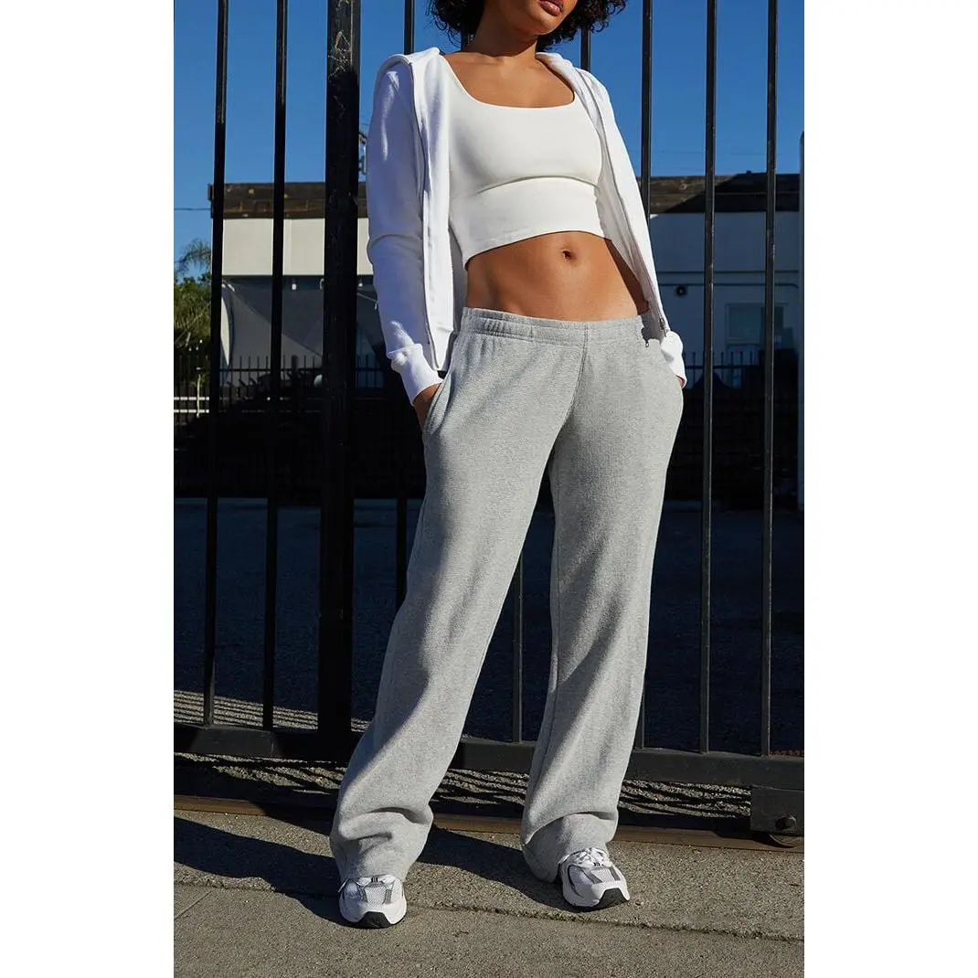 John Galt Women's Silver Waffle Knit Anastasia Sweatpants