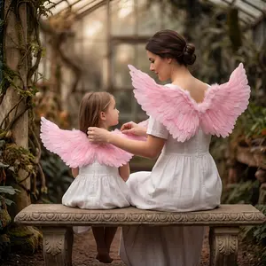 Angel feather wings as a back accessory, suitable for both children and adults, super fairy wings, essential props for performances, photoshoots, live broadcasts, and travel photography, fairy and elf costume props, suitable for children and adults