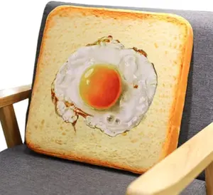 High-Quality Egg Toast Shaped Velvet Cushion for All Seasons and Rooms