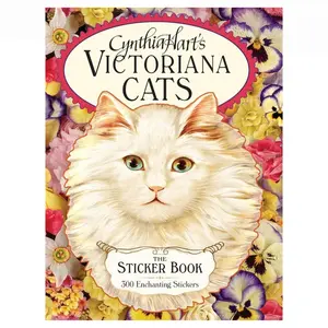 Victoriana Cats Sticker Book 300 Vintage Cat Stickers Aesthetic Scrapbook - Hardcover