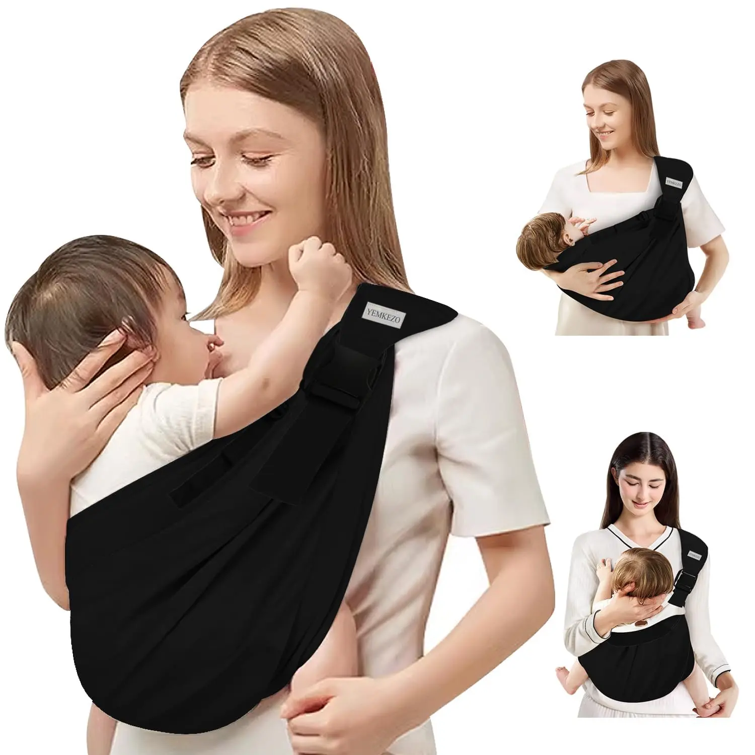 Baby Sling Carrier Newborn to Toddler,Updated Adjustable One Shoulder Labor-Saving Baby Holder Carrier,Tollder Sling Carrying 7-45 lbs