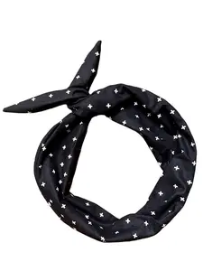 Tie Headband - Black Crosses