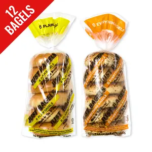 Just Bagels 6 Plain and 6 Everything Bagels Non-GMO Authentic New York Style Chewy Crunchy Bagels Made in Da Bronx