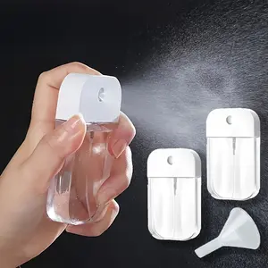 2-pack 1.58 oz mini spray bottles with fine mist spray and small funnel - transparent PVC-free plastic, fragrance-free portable travel, cosmetic makeup tool and makeup spray, suitable for face, plants, home - durable and stylish design