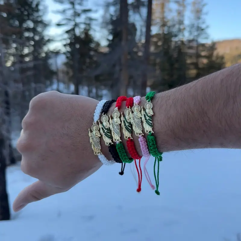 San Judas Handmade Bracelets with Gems - Daily Unisex Adjustable Bracelet
