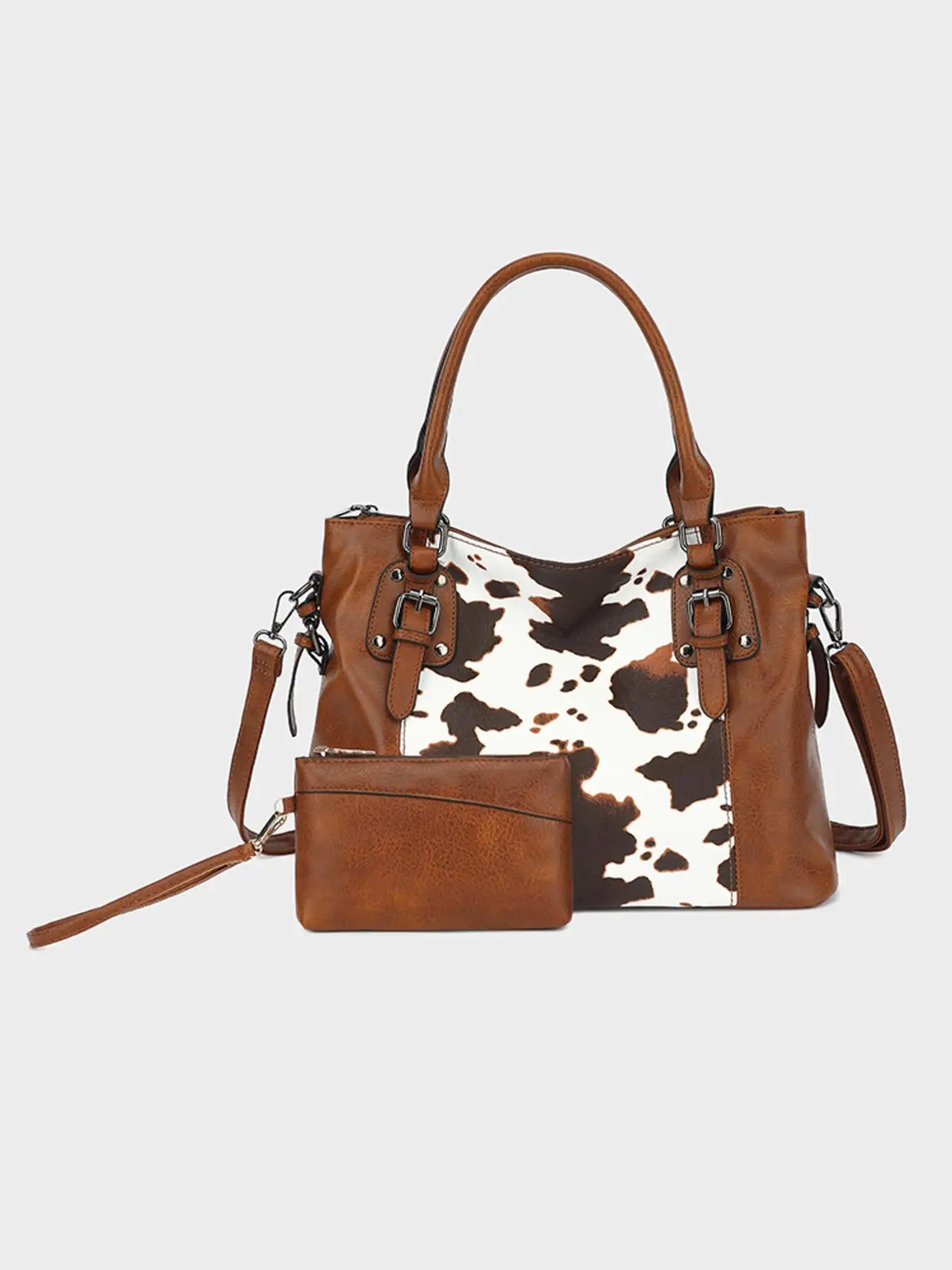 Women's Business Style Tote Bag & Wristlet Bag Set, 2024 New Style Casual Trendy Versatile High-quality Daily Commuting Girl Fashionable Shopping Bag