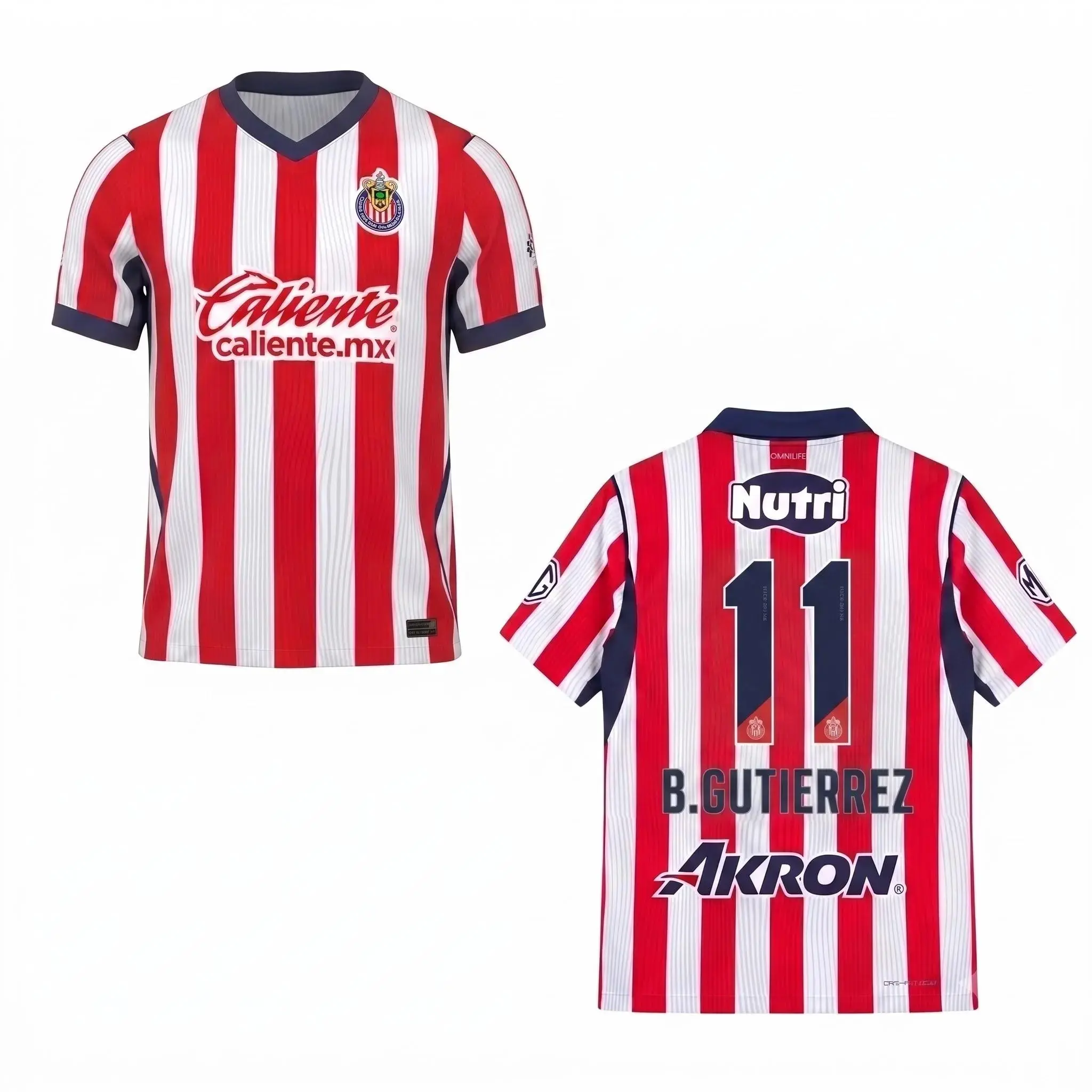 FULL PRINT Chivas CD Guadalajara Champion 2026-2027 Mexico Men's Home Blue Short-Sleeve Soccer Jersey, Fan Edition Match Day Apparel for Men and Women