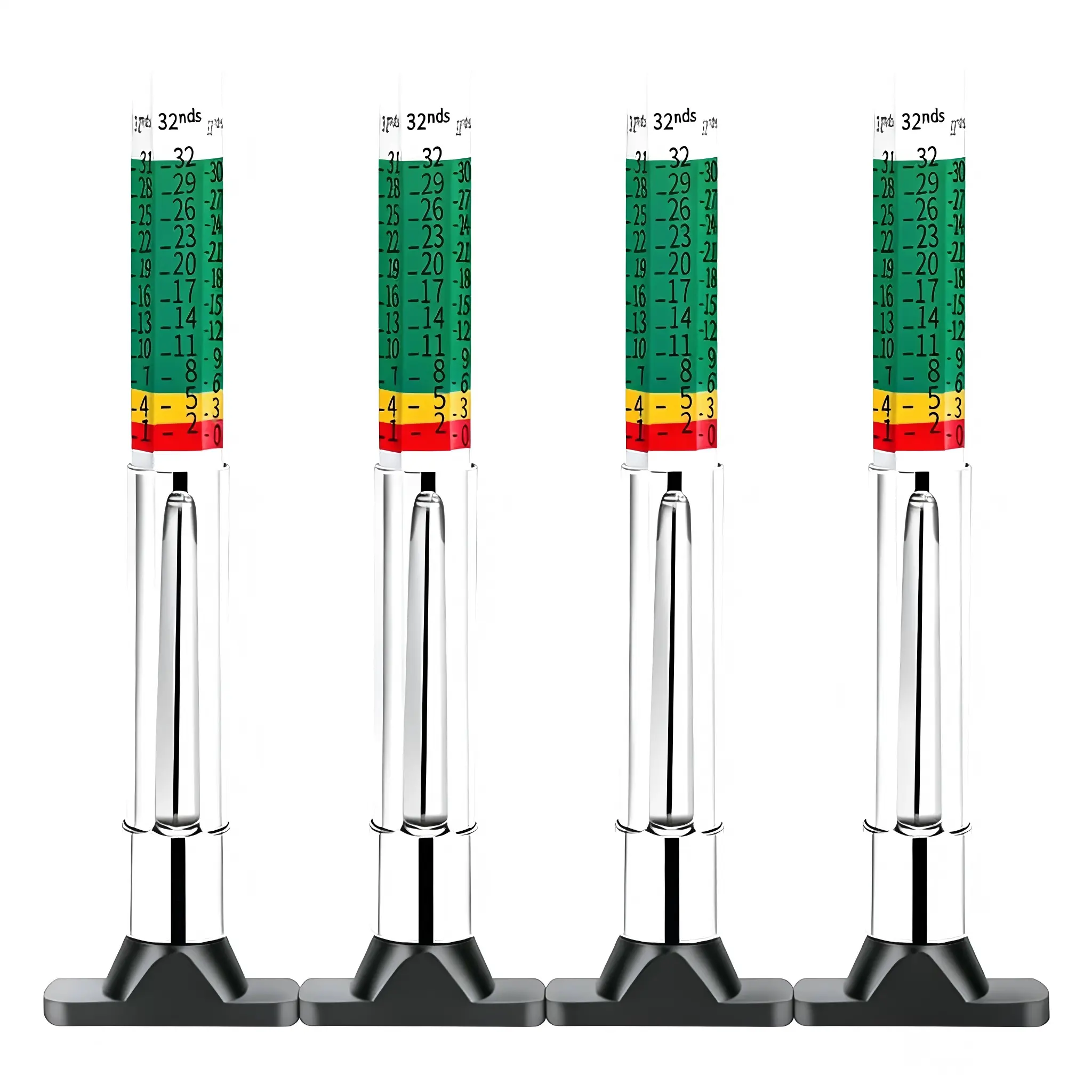 4PCS Tire Tread Depth Gauge,Tire Tread Gauge Color Coded,Tread Depth Gauge in 1/32 inch