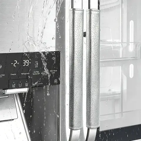 OUGAR8 Refrigerator Door Handle Covers (2-Piece Set, 15.74x4" In) - Waterproof, Oilproof, Machine Washable, Wipe Clean Protection for Appliances, Minimizes Cleaning Time, Home Supplies Dust Cover