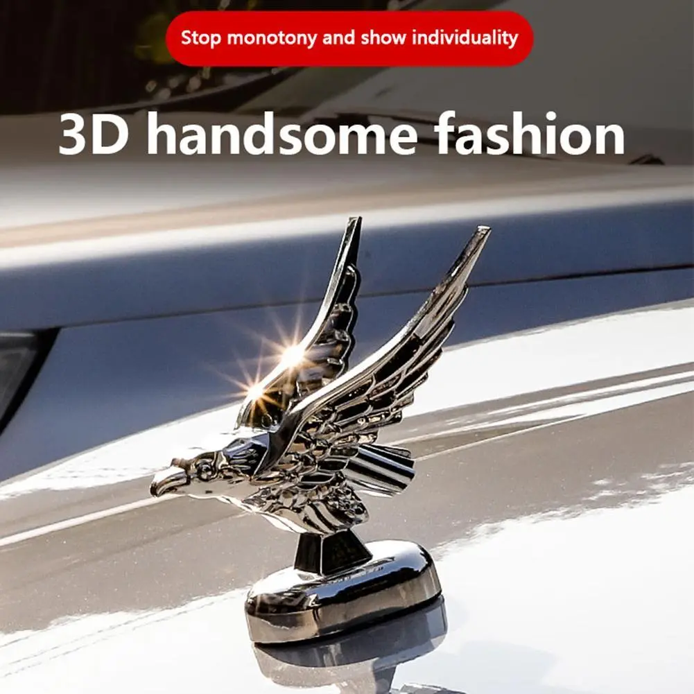 3D Car Bonnet Front Hood Eagle Ornament Badge Auto  Modification Emblem Cover Decoration Accessories Eagle