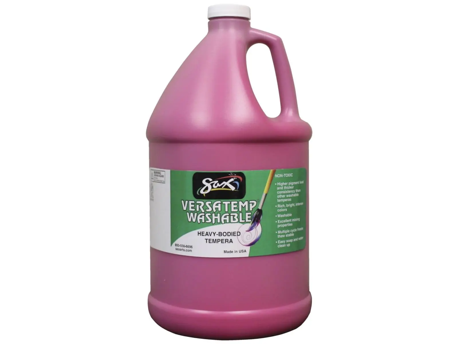 Chroma Acrylics 1592686 Sax Versatemp Washable Heavy-Bodied Tempera Paint Kit, Magenta, 8 lbs, Plastic Container, for Artists, Block & Screen Printing