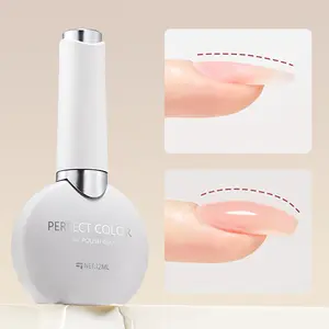 12ML Rubber Base Builder Gel for Natural Nails, Long Lasting Milky White Nude Gel Polish for Nail Thickening & Strengthener, 4-in-1 Color Gel in A Bottle 【UV/LED & Top Coat Needed】