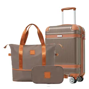 Expandable TSA Lock Spinner Luggage Set - 20in Hard Shell Spinner with Travel Duffel Bag & Toiletry Bag, Washable, Suitable for Travel luggage sets carry on luggage carry on bag