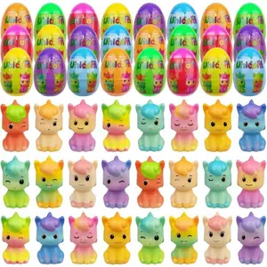 24-Pack Prefilled Easter Eggs with Safe-Material Unicorn Slow Rising Squishy Toys, Kids' Easter Egg Hunt Fillers, Party Favors, Unicorns