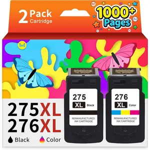 PG-275XL CL-276XL Replacement for  275 and 276 Ink   Ink 275 and 276 Black Color Combo Pack for PIXMA TS3700 TS4720 TS3522 TS3722 TS3500 TR4722 TR4700 Printer(2 Pack)