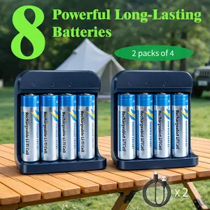 No More Dead Remotes! 8-Pack 500mA AA Titanium Lithium Batteries + Custom Charging Case – Game Changer for Toys & Gadgets!
