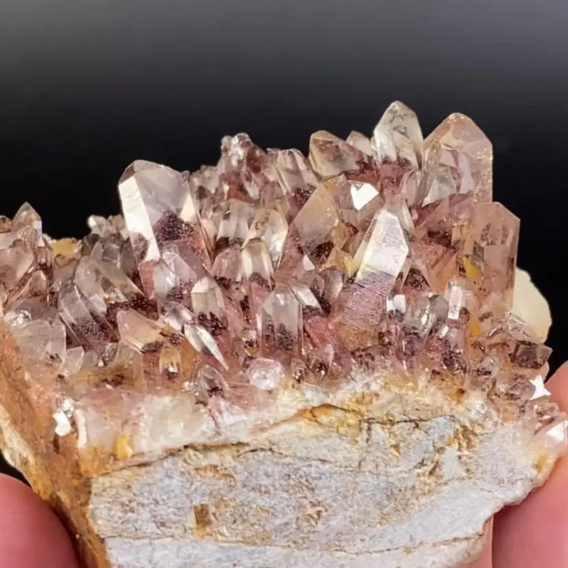 Red Hematite Phantom Sunset Quartz Cluster