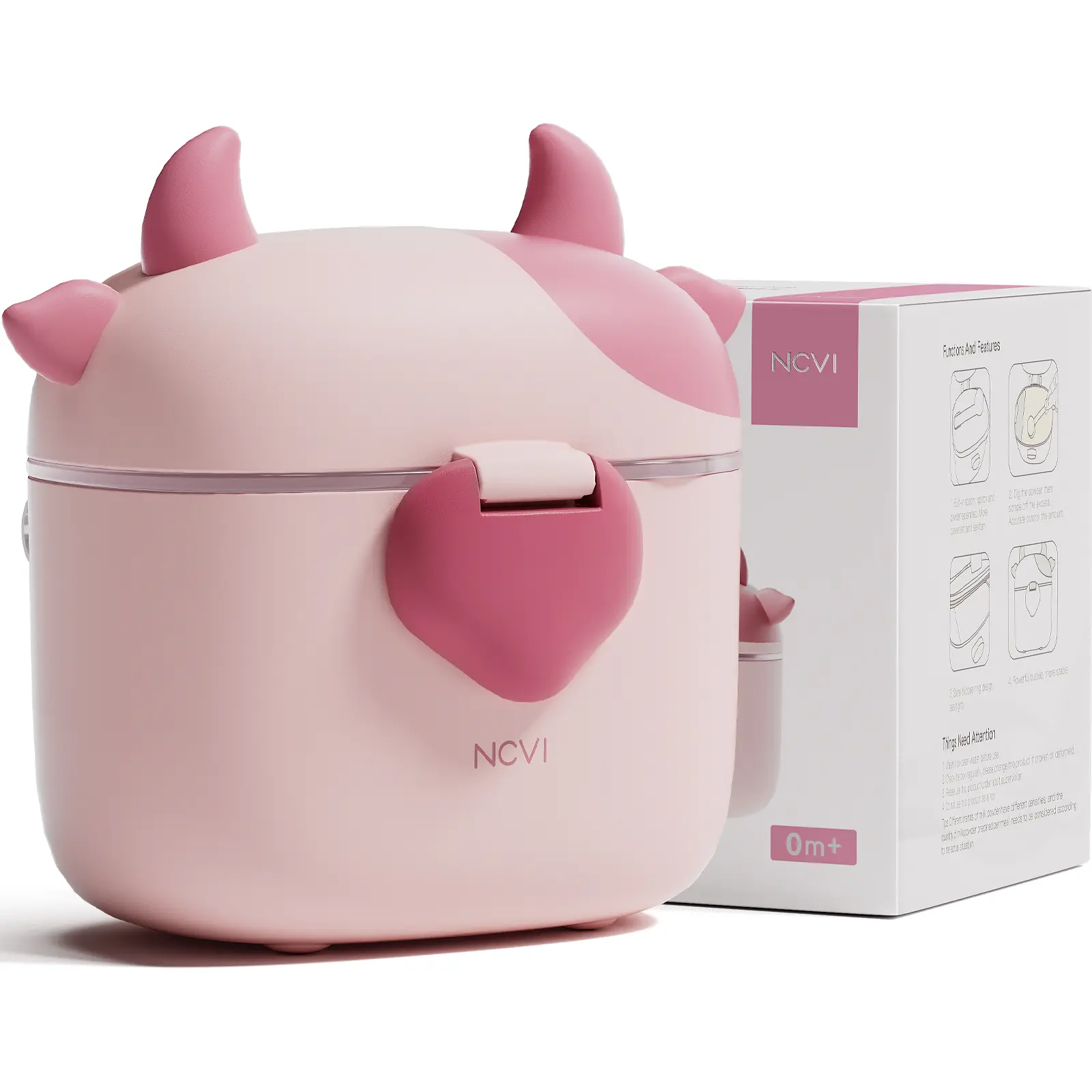 NCVI Compact Baby Formula Dispenser with Handle - Leak-Proof, Stackable On-The-Go Travel Container for Baby Milk Powder, Snacks, Candy, Fruits - Ideal for Outdoor Picnic