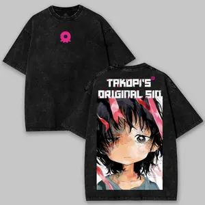 Takopi's Original Sin Anime Graphic Tees Vintage Streetwear T-Shirt, Man Gift Fabric Crewneck Shortsleeve Top Cotton Menswear Tshirt C56