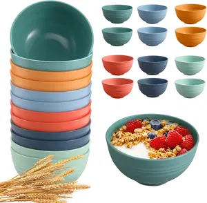 12 Pcs Unbreakable Cereal Bowls Set, 26 Oz Wheat Straw Bowls Set