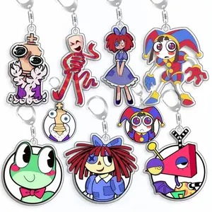 (#21 Options) TADC The Amazing Digital Circus Keychains - Ragatha Pomni Gangle Kinger Acrylic Keychain - Cute Acrylic Cartoon Keychain, Funny Meme Character Charm for Keys, Bags, Backpack, Durable Gift for Fans & Collectors