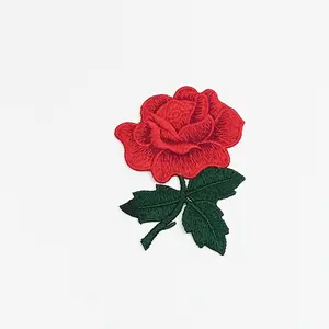 4pcs Embroidered Patches Rose Flower Embroidery Patches Small Applique Handmade Patch for Bag Jeans Clothing DIY