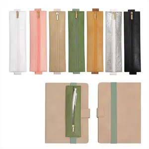 Durable Zipper Notebook Pen Storage Bag For Office & Meeting Use, Portable Pencil Case With Secure Elastic Buckle, Spacious Multi-Pen Compartment Design For Quick Easy Access To Stationery Supplies
