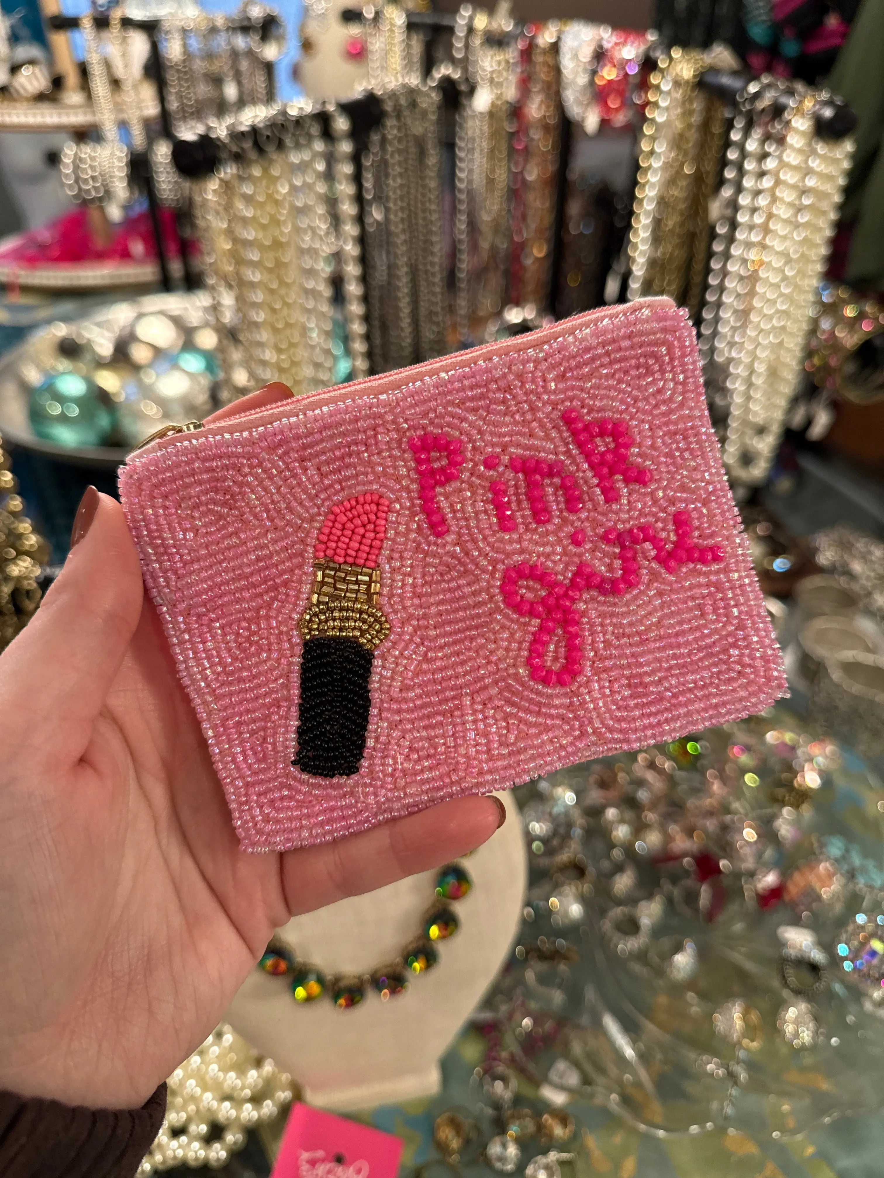 Pink Girl Beaded Bag