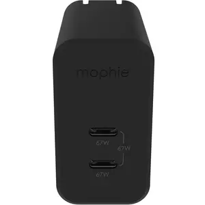 Mophie Speedport 67 USB-C GaN Charger - 67W, 2-Port Fast Charger for iPhone, MacBook Pro/Air, iPad Pro, Samsung Galaxy, Google Pixel, HP Spectre - Black