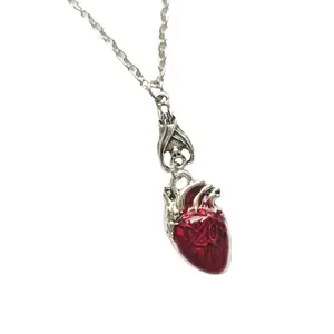 Bloody Heart Pendant Necklace Unique Pagan Styles Accessories