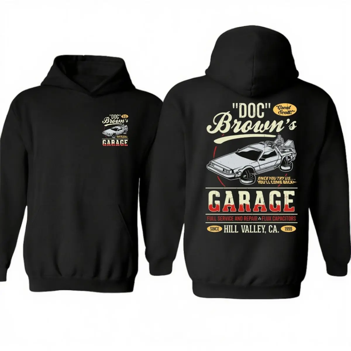 Doc Brown Two Sides Shirt, Back To The Future Shirt, Delorean Car Graphic Tee, Classic 80s Movie