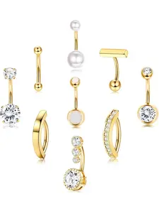 Women's Elegant Belly Rings, Navel Piercing Jewelry, Trendy Minimalist Belly Piercing Jewelry, Chic All-match Body Jewelry for Party & Daily Decor