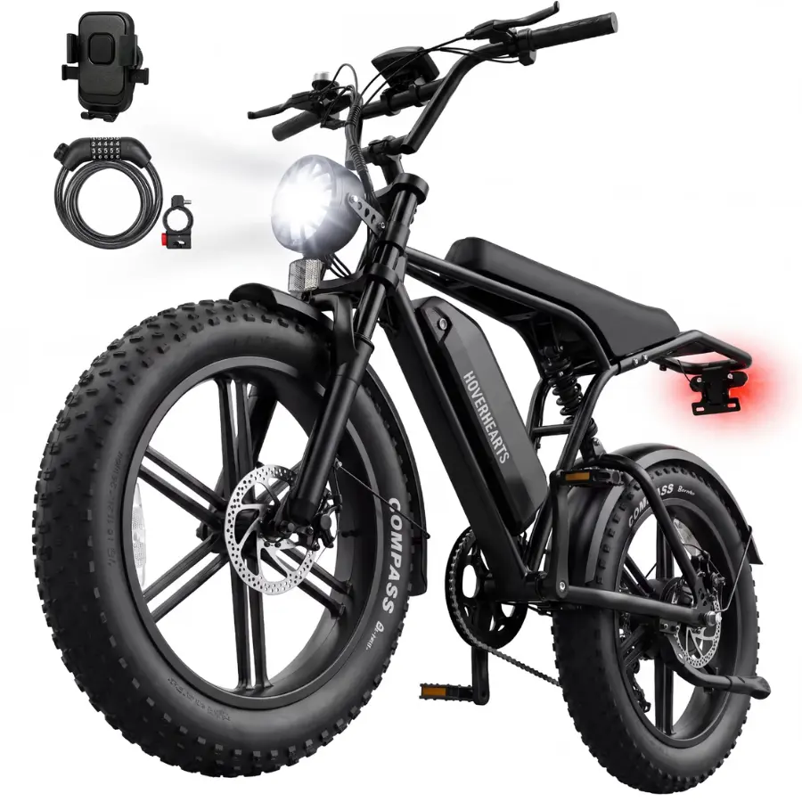 1500W Peak Electric Bike for Adults, 48V 15Ah Battery 65 Miles Range, 28MPH Fat Tire Ebike, Full Suspension All Terrain E Bike, 500lbs Load, UL2849