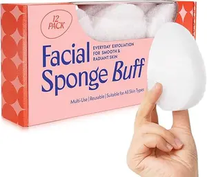 Berkland Regular Exfoliating Facial Sponge for Face - Daily Cleansing Face Scrubber - Exfoliating Pads - Puf for Removing Makeup, Dirt, and Dead Skin - Reusable Face Pads Buf Dirt Away