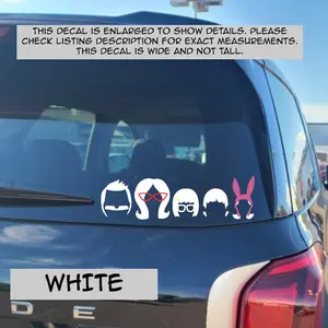 Bob's Burgers Colored Silhouette of the Entire Belcher Family Permanent Vinyl Decal