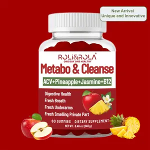 ROLI&ROLA Metabo & Cleanse Gummies - 1000mg Apple Cider Vinegar with Bromelain , Jasmine Extract, Vitamin B12 & Zinc for Digestion, Immune & Metabolic Support, Refreshing body odor- 60 Gummies/Bottle-30 Day Supply-1 Bottle