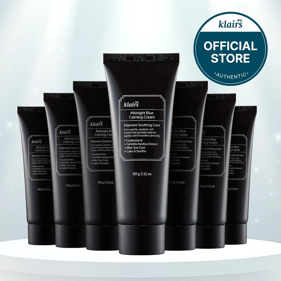 [KLAIRS Official Shop] Midnight Blue Calming Cream 60g, 30g - Soothing Redness Relief Moisturizer with Chamomile for Sensitive Skin, Lightweight Comfort Hydrating Formula Moisturizing