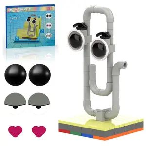 Clippy MS Office Assistant Building Blocks Compatible with Cute Vintage MS Office Clippy Model Toy Building Set For Ages 6+ Funny Birthday White Elephant Gifts for Adults Boys Kids creative decoration gift