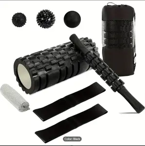 9-in-1 Foam Roller Set, Trigger Point Foam Roller, Yoga Stick, Massage Ball, Fixation Ball, Fitness Stretching Strap, Carrying Bag, Towel, Massage Roller For Pilates Deep Muscle Back Massage