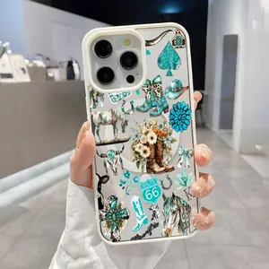 MagSafe Case for iPhone 17 Pro Max 16 Plus 15 14 13 12 11 Plus/Air/Pro Max/Pro,Samsung S25,S24,S23,S22,Ultra Plus FE Cowboy Cactus Caper Pattern Acrylic Back TPU Edges Shockproof Ultra Thin Mobile Phone Cover Gift for Boy