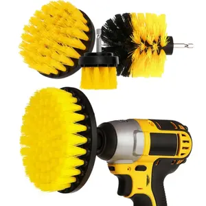 LMMAKE 3Pcs Drill Brush Attachment Kit for Electric Drills Gentle Yet Effective Cleaning for Automotive Interiors Boat Seats Carpets Upholstery Bathroom Tiles & Grout Essential for Homeowners & Professional Cleaners