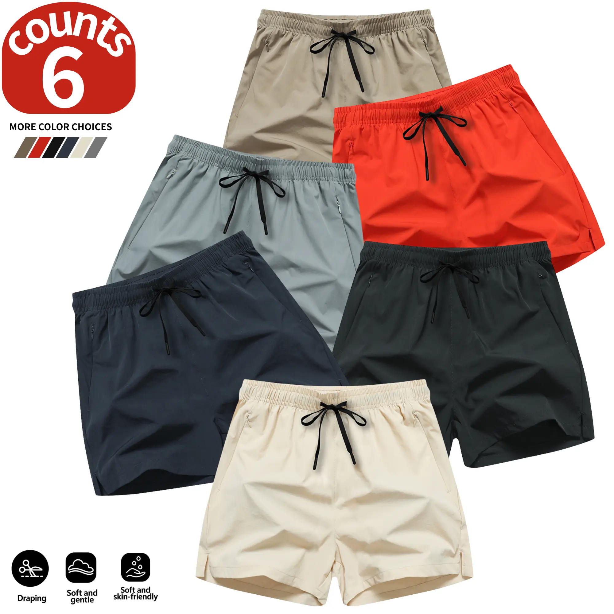 Don’t buy boys’ summer shorts randomly! These drawstring elastic-waist shorts, 6-pack available in multiple colors—comfortable, versatile, and super durable. Casual Sportswear Pants