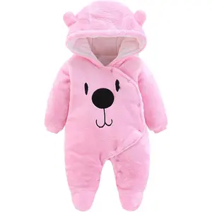 X-GCS07   Newborn Baby Snowsuit Bear Onesie Footie Romper Winter Thick Fleece Jumpsuit Infant Coat for Girls Boys 0-12M
