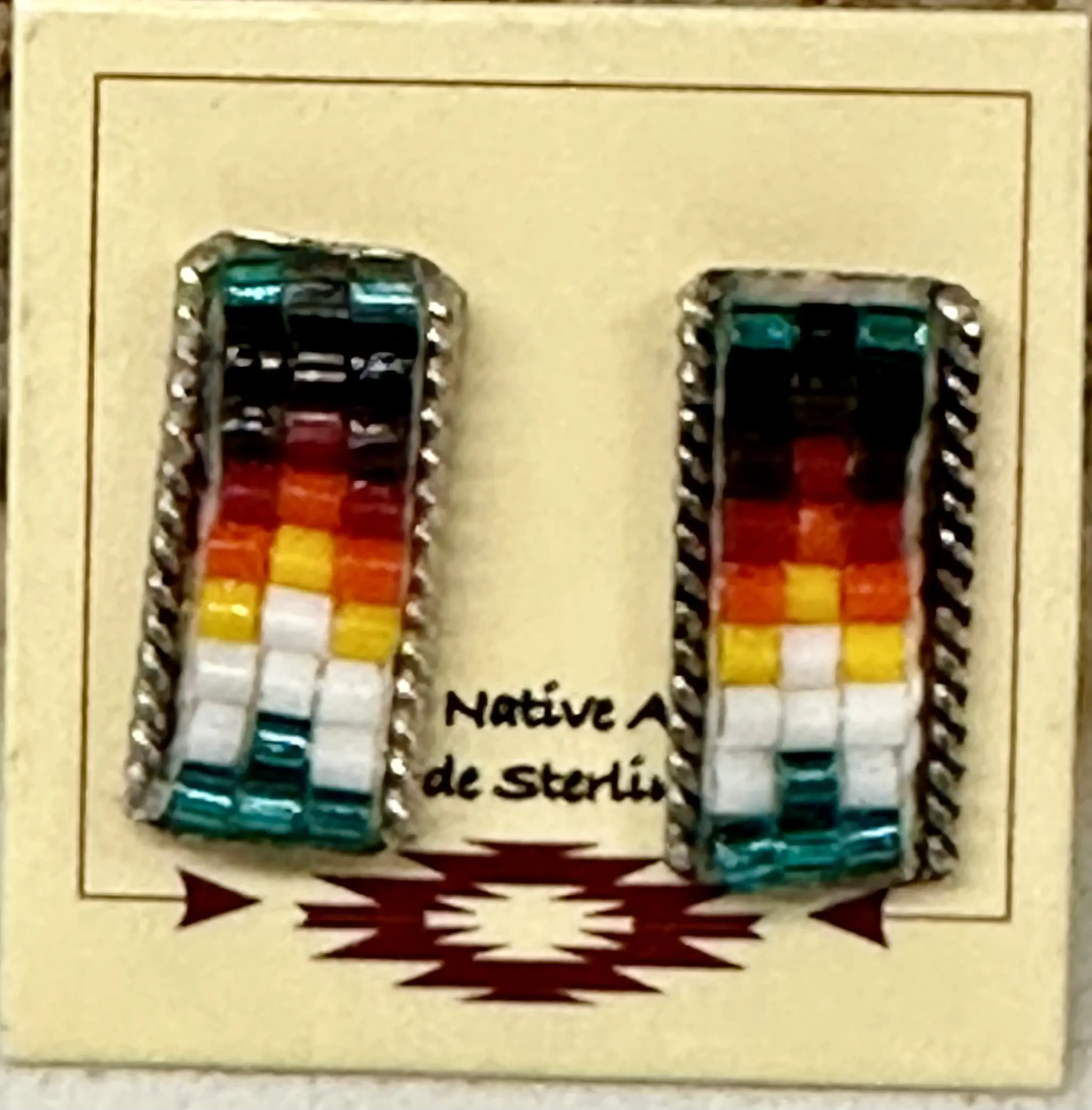 Native Sterling Silver bead stud earrings